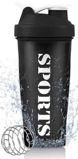 ZYRO Sports Sipper Gym Bottle with Stainless Steel Mixer Ball for Protein Shakes 650 ml Shaker