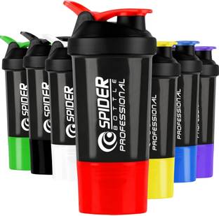 ZYRO Spider Gym bottle with Stainless Steel Mixer Ball & 1 Containers for Protein 500 ml Shaker