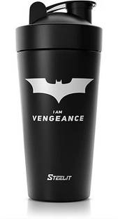 Steelit Batman Stainless Steel Protein Shaker – 750ml, Leakproof, BPA-Free, Gym Sipper 750 ml Shaker