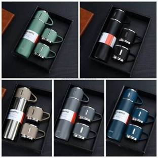 rkailash Stainless Steel Vacuum Insulated Bottle Water 500 ml Bottle With Drinking Glass