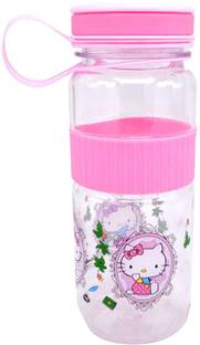 PREMSONS Fancy Plastic Printed Designs Water Bottle For Kids /Girls - Pink - (Big) 300 ml Water Bottle