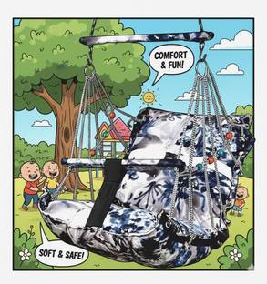 KD CREAION Cotton Swing for Kids Baby's Children Folding and Washable 1-3 Years swing swing pink line