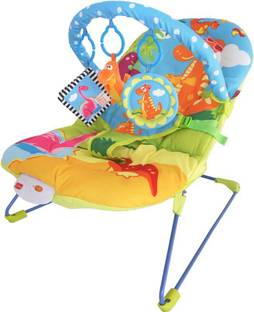 LuvLap Little Dino Baby Bouncer with Soothing Vibration and Music Rocker and Bouncer