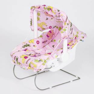 Maanit Multipurpose (10 in 1) Pink Baby Carry Cot With Mosquito Net and Sun Shade Rocker and Bouncer