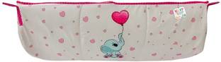 Kelvy Creation Soft Cotton Hanging Baby Cradle with Cute Heart Balloon and Elephant Print Swings