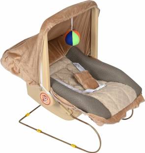 Domios 12-in-1 High Quality Multiuse Baby Carry Cot (Brown)-Made in India Bouncer
