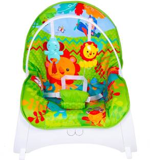Baby Moo Infant To Toddler With Animals In Jungle Happy Baby Bouncer With Hanging Toys Green Rocker