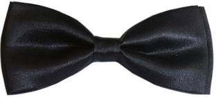 CALIXTO Single Layer Bow Tie For Men and Boys Solid Black Color Reflex Bow