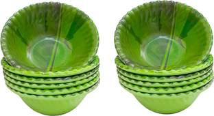 Laserbot Melamine Vegetable Bowl Banana Leaf Serving Bowl - Melamine Dinnerware - Salad, Mixing, Pasta Bowl