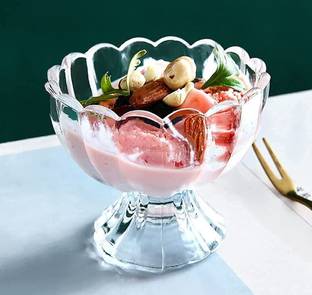 PrimeWorld Glass Dessert Bowl Ice Cream Bowls Dessert Bowls Sundae Bowls Set 120 ml (6)