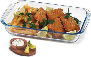 JIGSHTIAL Glass Serving Bowl 1600ml Clear Glass Baking Dish for Oven Cooking Casserole Rectangular Baking Pan Disposable