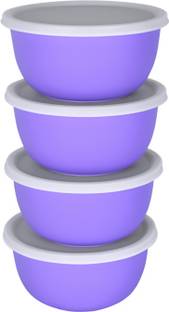 Zaib Stainless Steel Serving Bowl Stainless Steel Microwave Safe Euro Mixing Serving Bowl Set of 4 / Food Storage Container for Kitchen ( 4pcs x 500 ML Bowls)