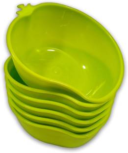 Inpro Plastic Serving Bowl Stylish Small Mango Shape Plastic Bowls in 6 Green Color for Snacks-Pasta Bowl