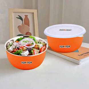 Topmtop Stainless Steel Mixing Bowl Microwave Safe Bowls Airtight And Leak Proof Container Bowl Capacity 450ml,