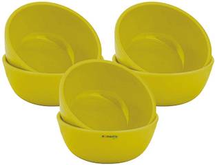 HOMESTIC Plastic Mixing Bowl Round Microwave Safe Square Katori 250 Ml (Set of 6) Green