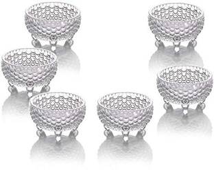 GZ CREATION Glass Dessert Bowl Pineapple Shaped crystal glass Dessert Bowl,ice cream bowl(Pack of 6,250ml) Disposable