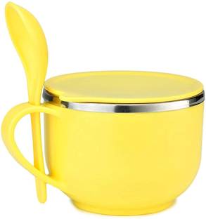 Sindhia Steel Sauce Bowl Plastic Inner Steel Insulated Multipurpose Bowl Maggi,Soup Disposable