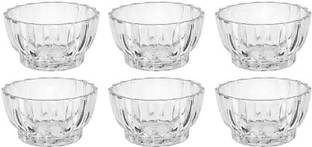 crockware Glass Dessert Bowl Glass Serving Bowl Crockware Crystal Clear Bowl (Pack of 6, Clear)