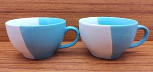 MILLIONS JOY Ceramic Soup Bowl Ceramic Soup Bowls Round Shape Beautiful 2 Color pack of 2 300ML (Multicolor)