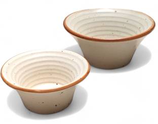 Claymistry Ceramic Dessert Bowl Handcrafted Matte Microwave Safe Bowl | 350 ml, 120 ml