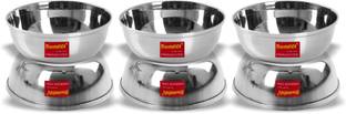 Sumeet Stainless Steel Serving Bowl Stainless Steel Heavy Gauge Bowl / Wati set with Mirror Finish 12cm Dia (350 Ml) - Set of 6pc