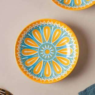 Nestasia Ceramic Serving Bowl Mandala Appetizer Plate Set of 2