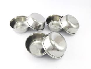SAUBHAGYA Steel Vegetable Bowl Stainless Steel Chatni Katori/ Wati/ Mini Bowls: 30ml Very Small Set of 6 Pieces Disposable