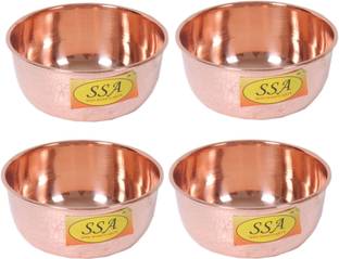 Shivshakti Arts Copper Dessert Bowl Handmade Pure Copper Bowl:Set of 4
