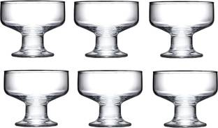 IndusBay Glass Dessert Bowl Glass Ice Cream Bowl, Mini Footed Dessert Cups