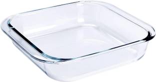 MDNSHO Glass Serving Bowl Borosilicate Glass microwave Square Glass Baking Dish, Baking Tray, 900ml