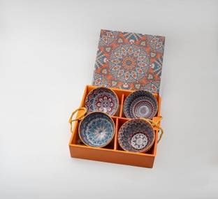 Dishy Divine Ceramic Serving Bowl Bohemian Style Gift Set-Elegant Kitchen Serving Bowls for Rice,Snack,Soup(250ml)