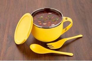 THANKSPLAST Stainless Steel Mixing Bowl Insulated Noodle Bowl with Lid & Spoon