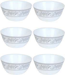 Crocera Opalware Vegetable Bowl Persian Silver Ivory Bowl, 200ml,