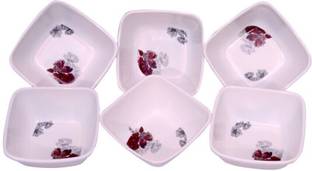 CARNIVAL Melamine Serving Bowl Square Lito(917) Serving Bowl/Veg Bowl Set 6 Pcs of Melamine