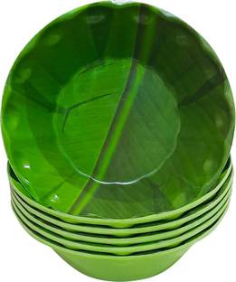 Laserbot Melamine Serving Bowl Banana Leaf Serving Bowl - Melamine Dinnerware - Salad, Mixing, Pasta