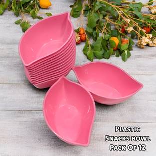 Inpro Plastic Serving Bowl Plastic Small Snacks Bowl Set of 12 in Pink color- Stylish, Durable, and Ideal