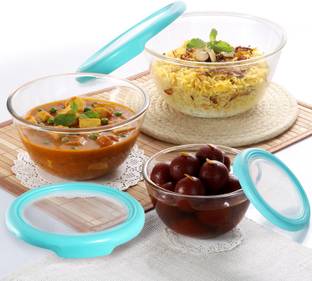 cello Glass Mixing Bowl Ornella with Lid Toughened (500ml, 1000ml, 1500ml, Transparent)