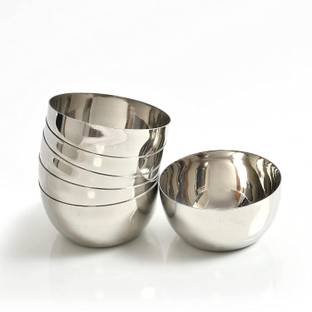 ZORROW MART Stainless Steel Vegetable Bowl Stainless Steel Heavy Gauge Bowl Set Of 6