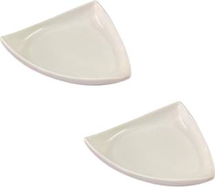 Neena Crockeries Plastic Sauce Bowl Triangle Shape Sauce/Chutney Bowl -20 ML White Pk of 2