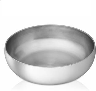 Shri & Sam Stainless Steel Vegetable Bowl High Grade Stainless Steel Portis Salad Bowl 23 cm , Silver