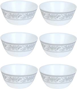 Crocera Opalware Vegetable Bowl Persian Silver Ivory Bowl, 200ml,