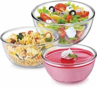MDNSHO Glass Mixing Bowl BOROSILICATE GLASS MICROWAVE OVEN SAFE SERVING MIXING BOWL Disposable