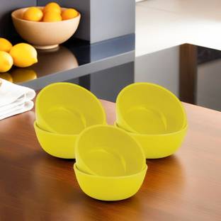 HOMESTIC Plastic Mixing Bowl Round Microwave Safe Square Katori 250 Ml (Set of 6) Green