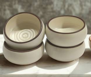 FREAKWAY Ceramic Mixing Bowl Ceramic Bowls Set of 4 –150 ML Bowls|Ideal for Snacks, Chutney, Dessert & Dips
