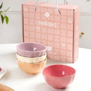 Nestasia Ceramic Serving Bowl Pastel Gloss Finish Ceramic Bowl Set