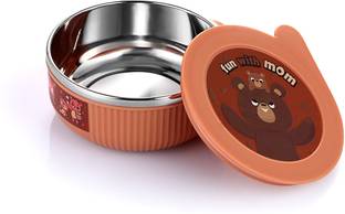 wiaa Stainless Steel, Plastic Soup Bowl Steel baby feeding bowl with lid & spoon multipurpose toddler bowl