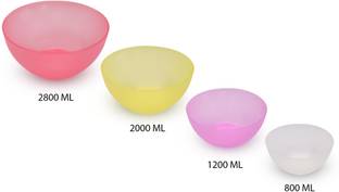Jaypee Plus Plastic Mixing Bowl Set for Baking, Cooking, Whisking, Mixing, Storing and Serving for Salads