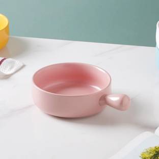 Nestasia Ceramic Serving Bowl Cerami Crest Bowl with Handle