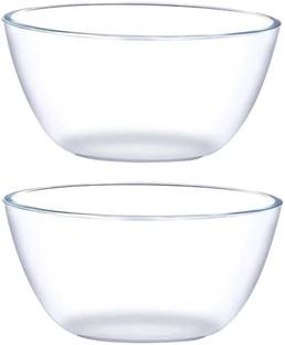 MDNSHO Glass Mixing Bowl (3000 ml) Borosilicate Glass plate tray dishes and Serving Bowl container Disposable