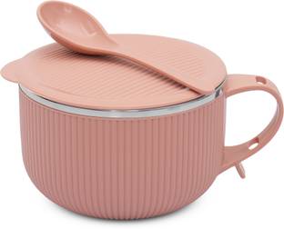 Jaypee Plus Steel Soup Bowl Ribtok Meal Soup Bowl with Lid & Spoon for Travel and office